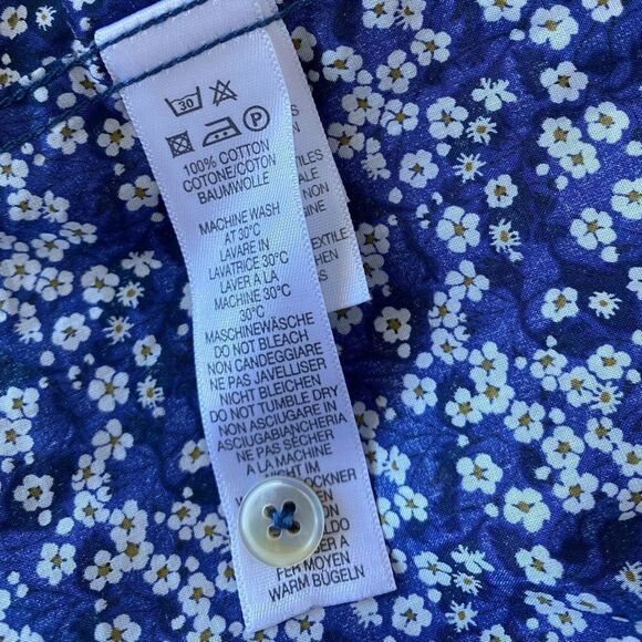 Paul Smith Men Blue Floral Shirt - Picture 6 of 9